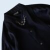 glossy pattern black switching ornamental shirt