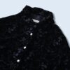 glossy black velours × see-through shirt