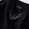 glossy pattern black switching ornamental shirt