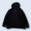 glossy black velours zip parka