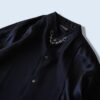 glossy pattern black switching ornamental shirt