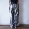 DEAD STOCK metalic silver baggy denim pants