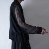 arm see-through & satin switching jacket