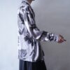 metalic silver flower pattern shirt
