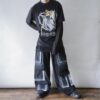 black red sheer second skin cut&sewn