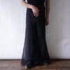 mode black see-through layer wide pants