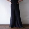 mode black see-through layer wide pants