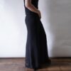 mode black see-through layer wide pants