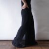 mode black see-through layer wide pants