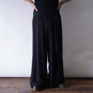rope design see-through layer wide pants