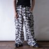 FASHION NOVA super wide silhouette white camouflage gimmick pants