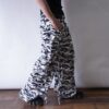 FASHION NOVA super wide silhouette white camouflage gimmick pants