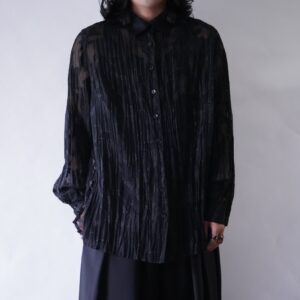 shrink fabric pattern see-through shirt