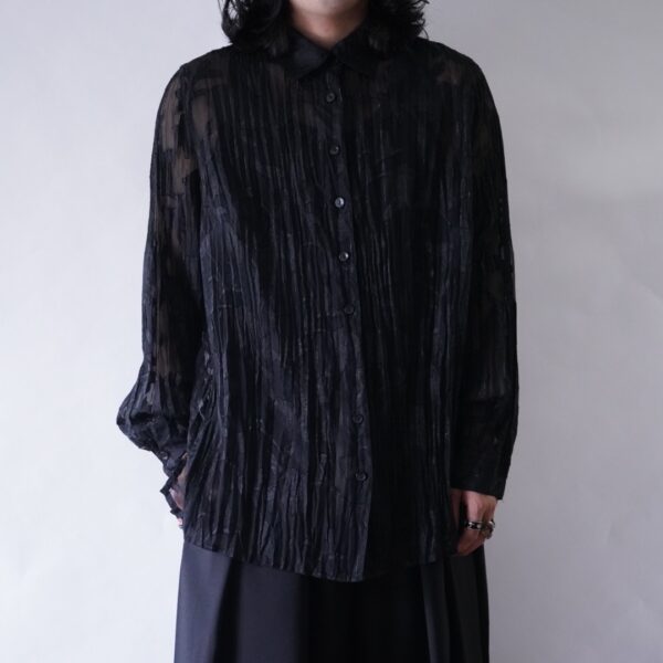 shrink fabric pattern see-through shirt