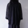 satin switching pattern see-through shirt