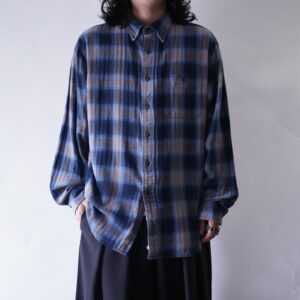 gooood color shadow check shirt