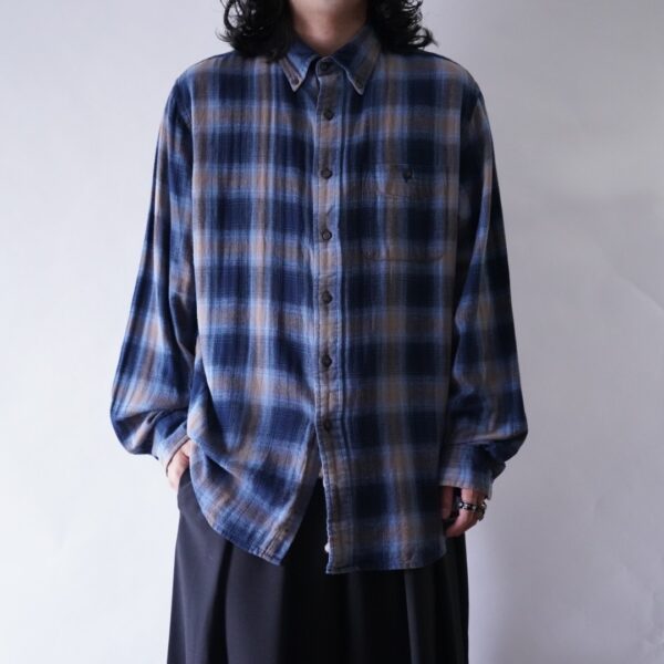 gooood color shadow check shirt