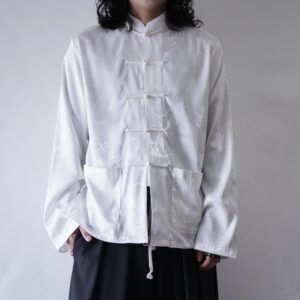 white × white pattern China shirt