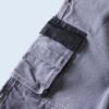gray × black switching work pants