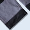gray × black switching work pants