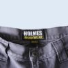 gray × black switching work pants