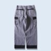 gray × black switching work pants