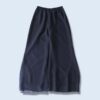 mode black see-through layer wide pants