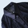 satin switching pattern see-through shirt