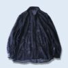 satin switching pattern see-through shirt