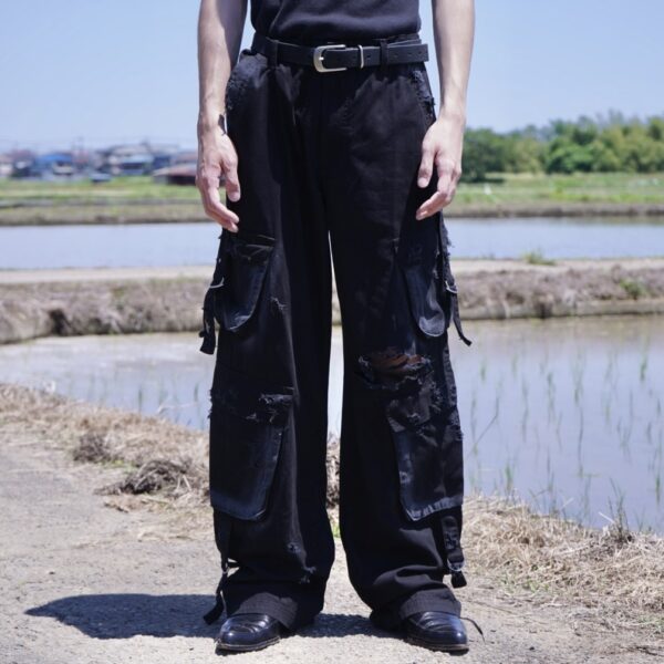 "ANARCHY" fade spray "BORO" custom crush tech pants