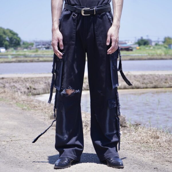 "ANARCHY" fade spray "BORO" custom crush tech pants