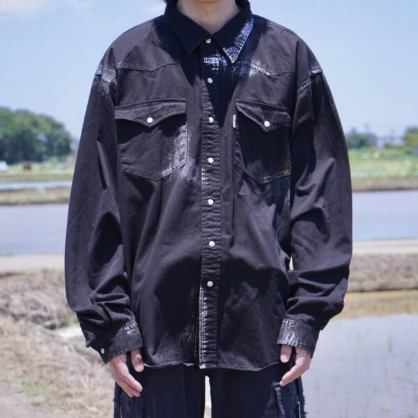 "銀箔ANARCHY" silver foil denim shirt jacket