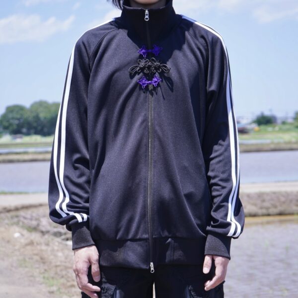 "CHINA × SPORTS" black × purple China track jacket