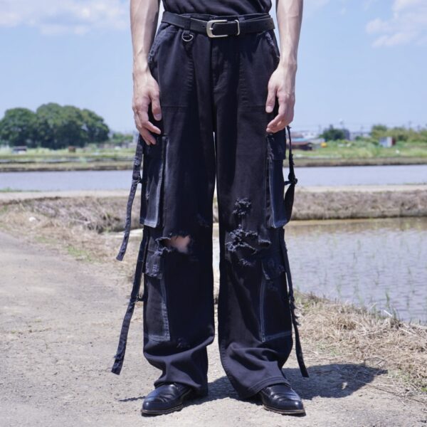 "ANARCHY" fade spray "BORO" custom crush tech pants