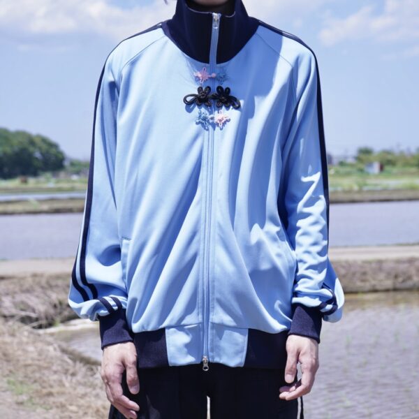"CHINA × SPORTS" blue × pink China track jacket