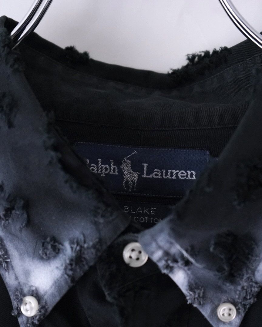 "ANARCHY × ラインストーン" star motif BORO custom shirt