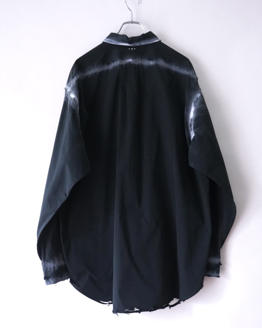 "ANARCHY × ラインストーン" star motif BORO custom shirt