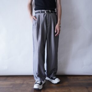 glossy silver double slacks