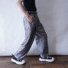 glossy silver double slacks