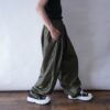 glossy green gold shrink easy wide pants