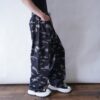 oversized monotone camouflage cargo denim pants