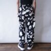 black × white like cow pattern wide pants
