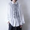 white × black frill shirt