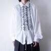 white × black frill shirt