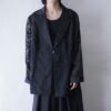 oversized see-through & satin switching easy tailored jacket