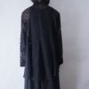 oversized see-through & satin switching easy tailored jacket
