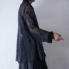 oversized see-through & satin switching easy tailored jacket