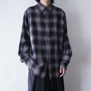 beautiful rare color shadow check shirt