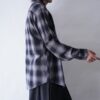 beautiful rare color shadow check shirt