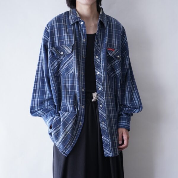 【Dickies】real "BORO" beautiful color check western shirt